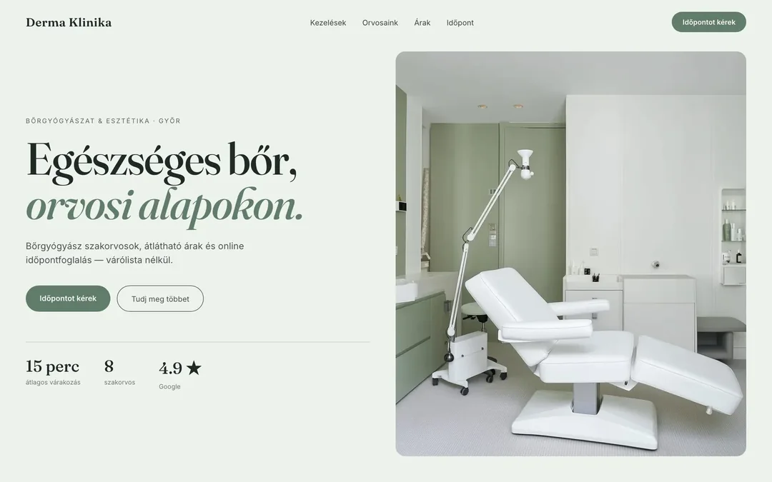 Derma Klinika — weboldal